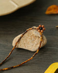 Sandalwood Floret Red Agate Speckled Stone Tube Beads Beaded Necklace - floysun