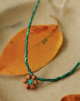Sandalwood Floret Red Agate Speckled Stone Tube Beads Beaded Necklace - floysun