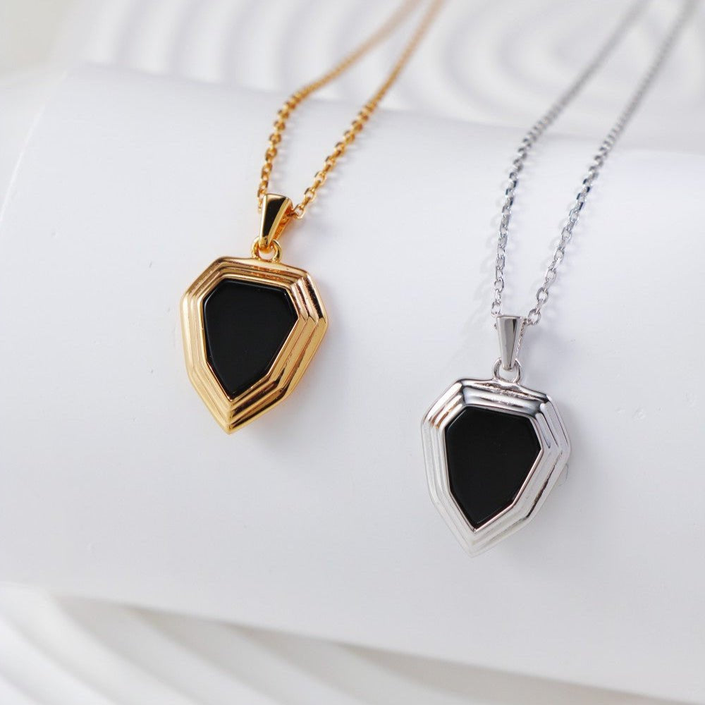 Shield Black Onyx Pendant - ORE Jewelry