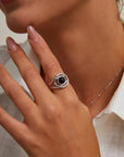 Silver Black Agate Twisted Ring - ORE Jewelry