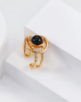 Silver Black Agate Twisted Ring - ORE Jewelry