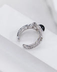 Silver Black Agate Twisted Ring - ORE Jewelry