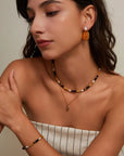 Silver Multicolored Stone Necklace - ORE Jewelry