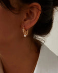 Silver Spirit Feather Series Pearl Earrings - ORE Jewelry
