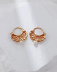 Silver Spirit Feather Series Pearl Earrings - ORE Jewelry