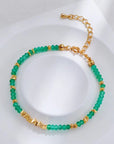 Silver Vintage Green Agate Bracelet - ORE Jewelry