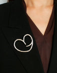 Simple Personality Line Heart Shaped Brooch - floysun