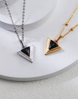 Triangle Classic Black Onyx Pendant - ORE Jewelry