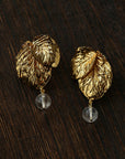 Vintage Crystal Leaf Drop Earrings