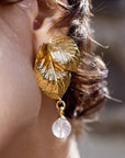 Vintage Crystal Leaf Drop Earrings