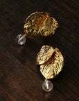 Vintage Crystal Leaf Drop Earrings