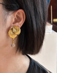 Vintage Crystal Leaf Drop Earrings