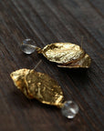 Vintage Crystal Leaf Drop Earrings