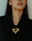 Vintage Double - Horse Heart Brooch - floysun