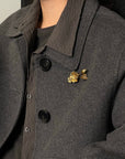 Vintage Gold Poppy Crystal Brooch - floysun