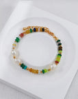 Vintage Gold - Tone Rainbow Pearl Bracelet - ORE Jewelry