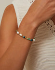 Vintage Gold - Tone Rainbow Pearl Bracelet - ORE Jewelry