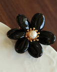 Vintage Natural Agate Flower Brooch - floysun