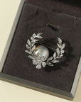Wheat Spike Gray Mabe Pearl Brooch - floysun